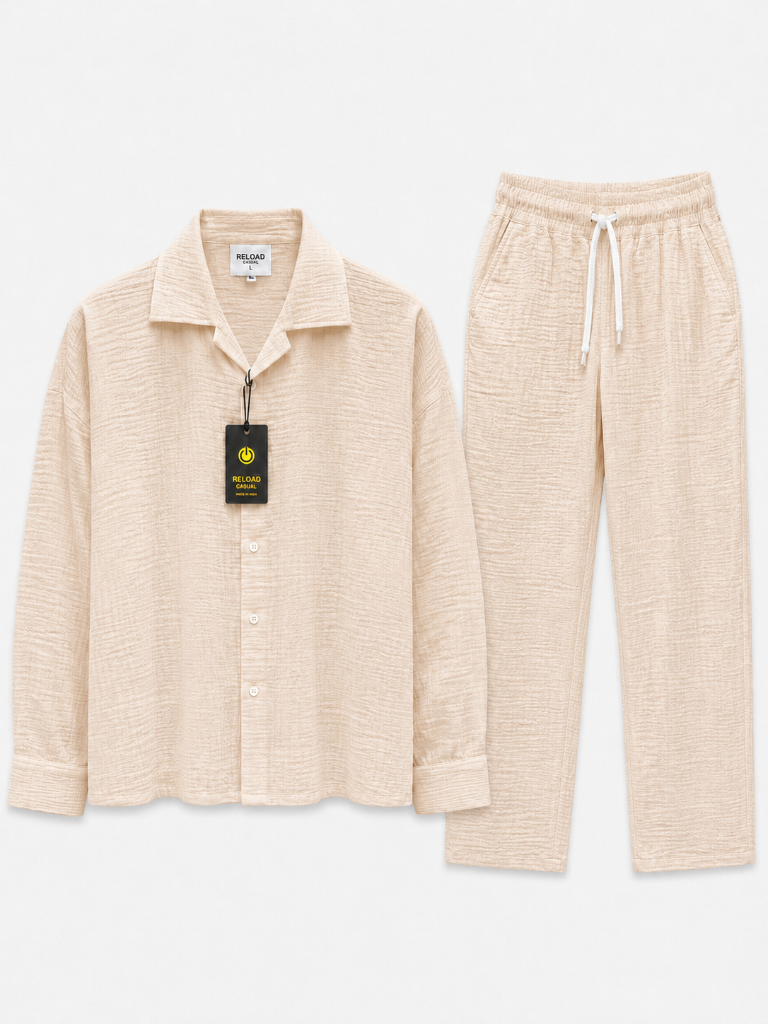 Men`s Summer Boxy Fit Waffle Tracksuit Set