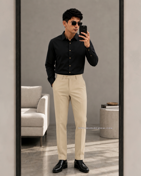 Premium Plain Slim Fit Shirt + Adjustable Pant Combo