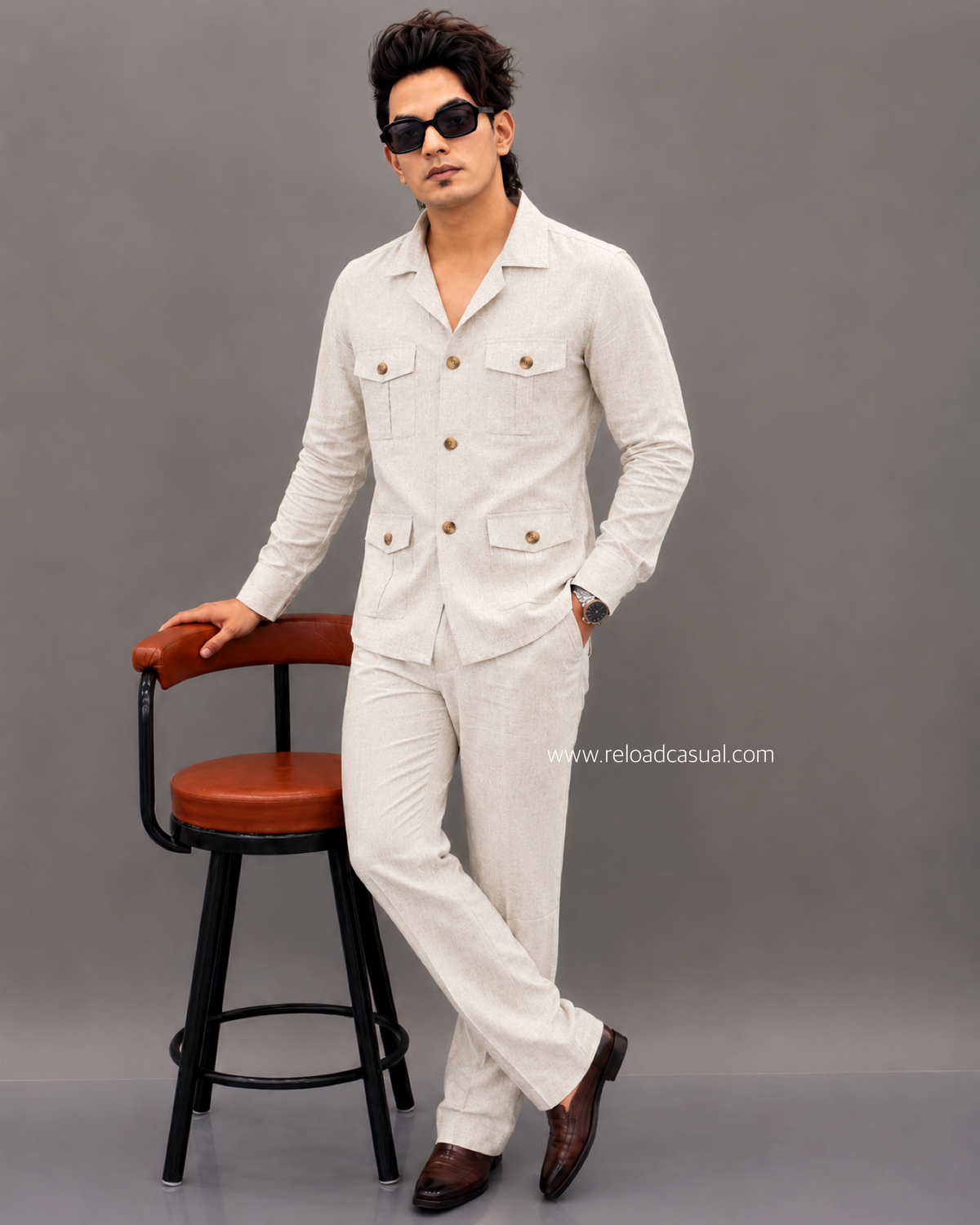 Linen Hunting Bootcut Co-ord Set