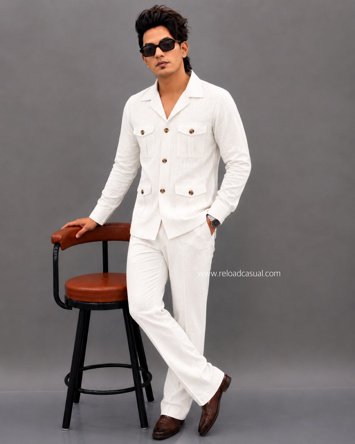 Linen Hunting Bootcut Co-ord Set