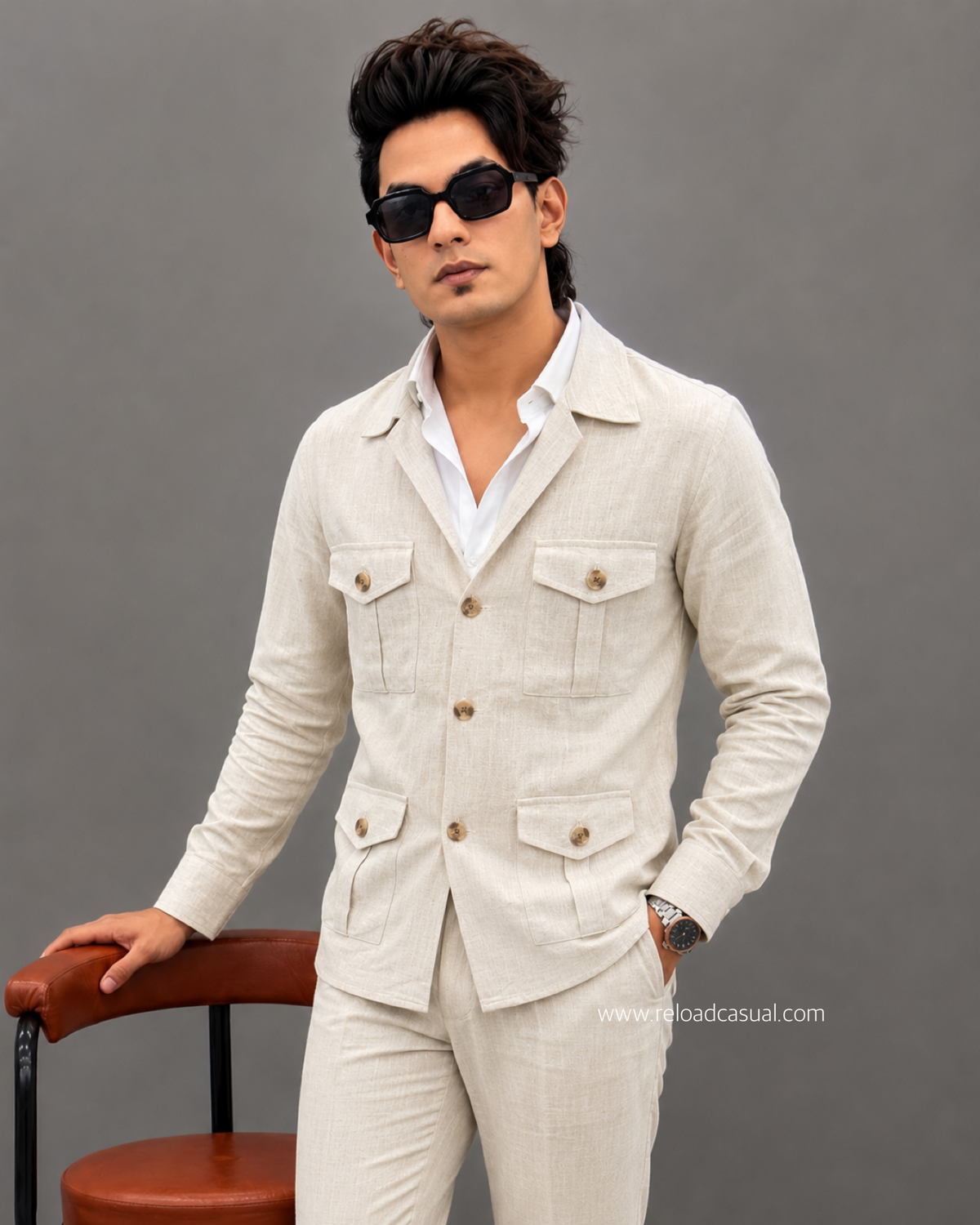 Linen Hunting Bootcut Co-ord Set
