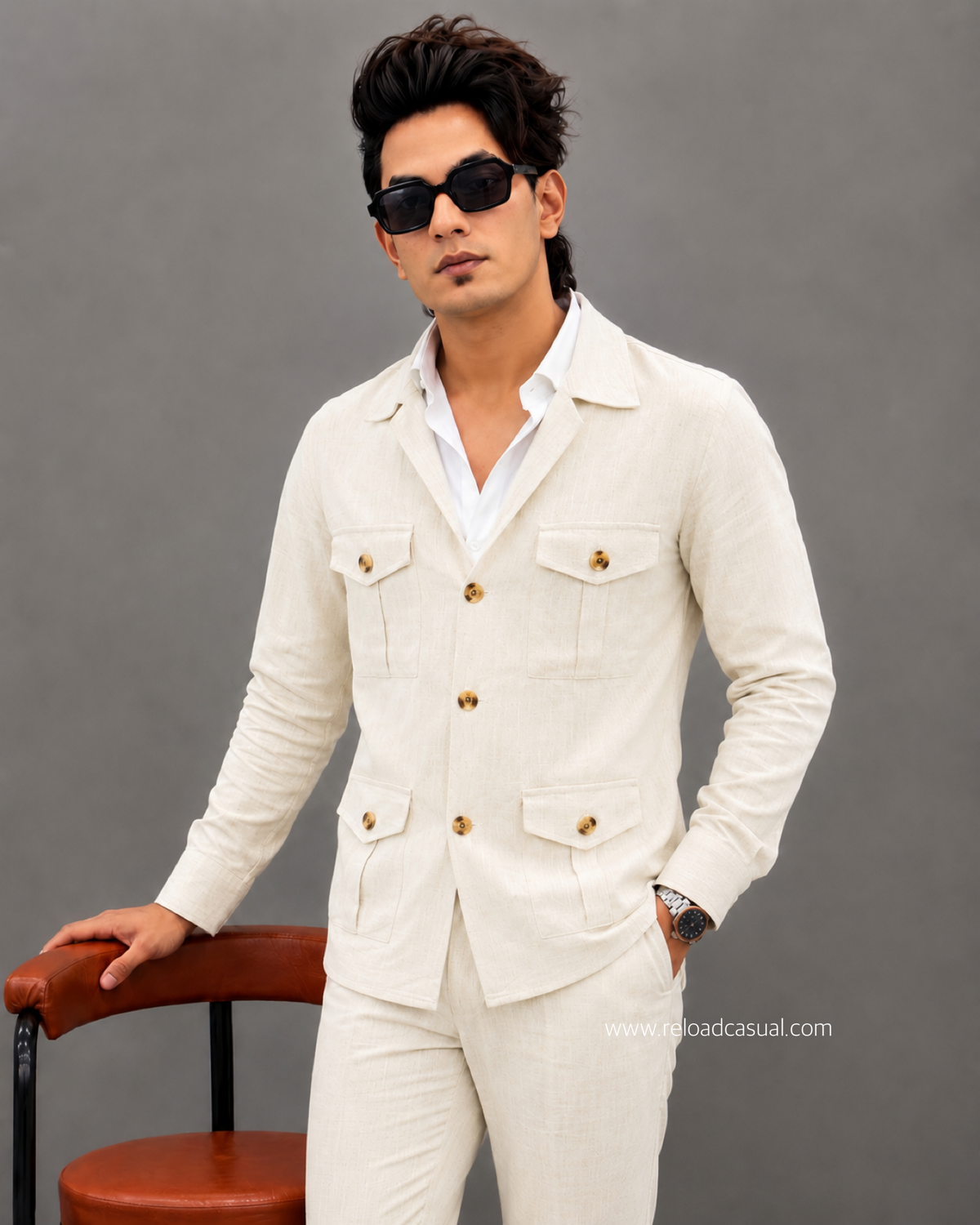 Linen Hunting Bootcut Co-ord Set