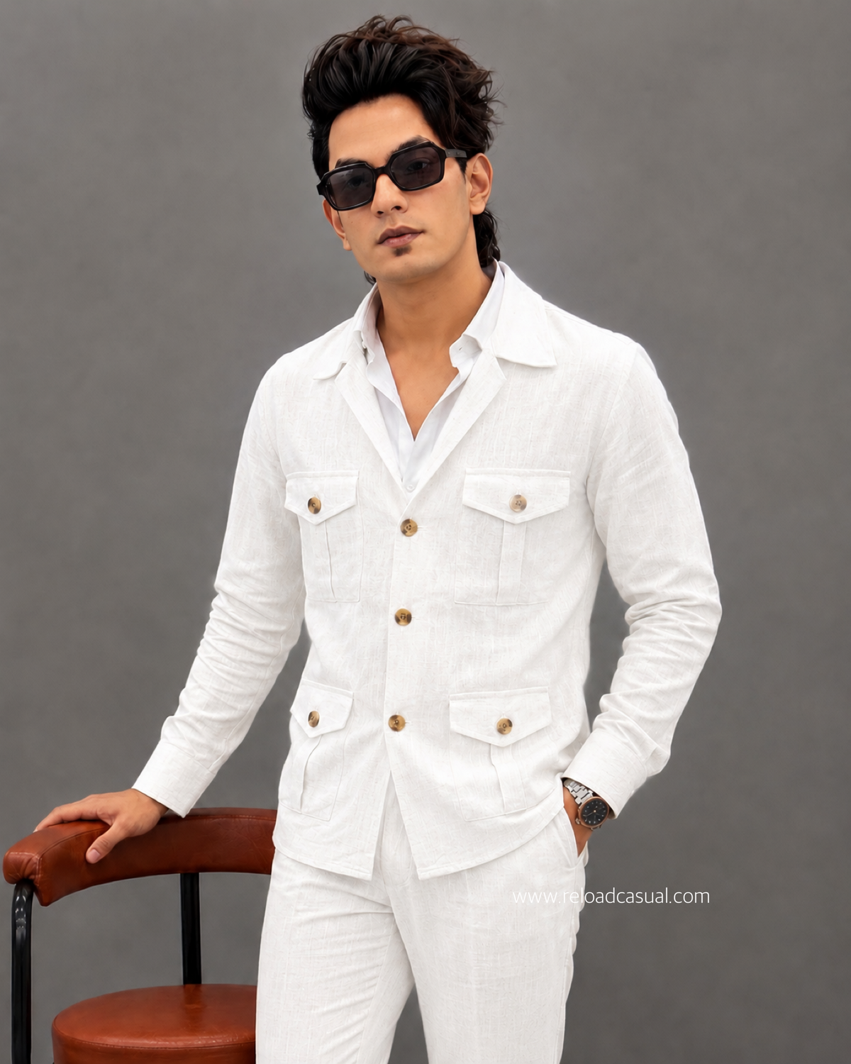 Linen Hunting Bootcut Co-ord Set