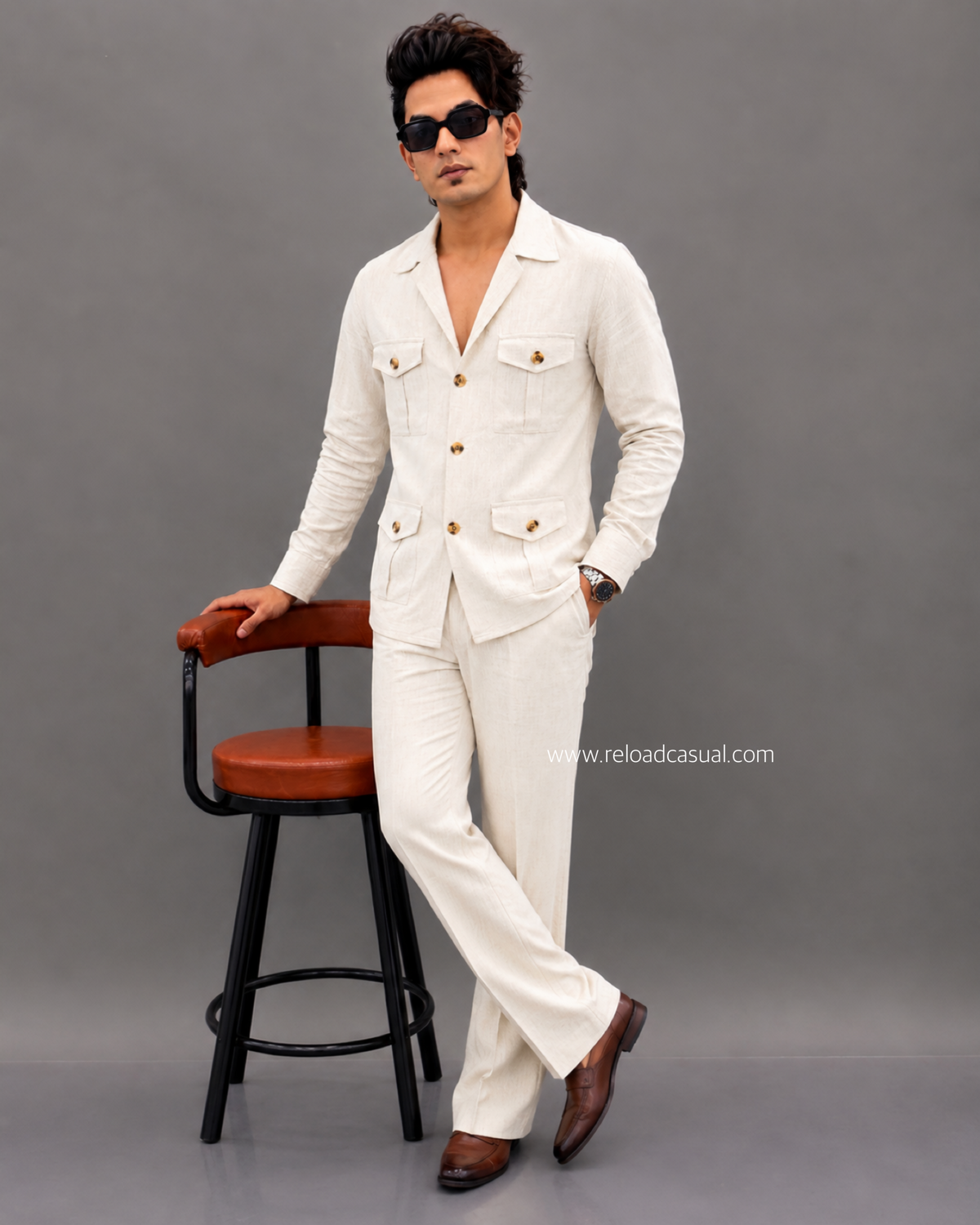 Linen Hunting Bootcut Co-ord Set