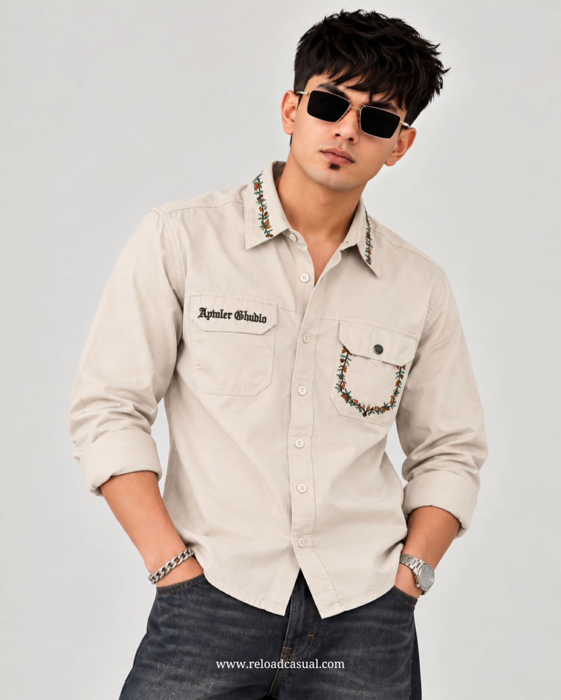 Embroidery Design Rfd Denim Shirt