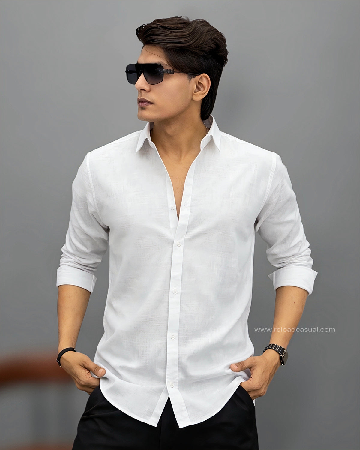 Plain Regular-Fit Linen Shirt