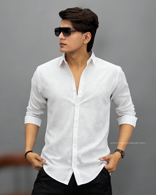 Plain Regular-Fit Linen Shirt