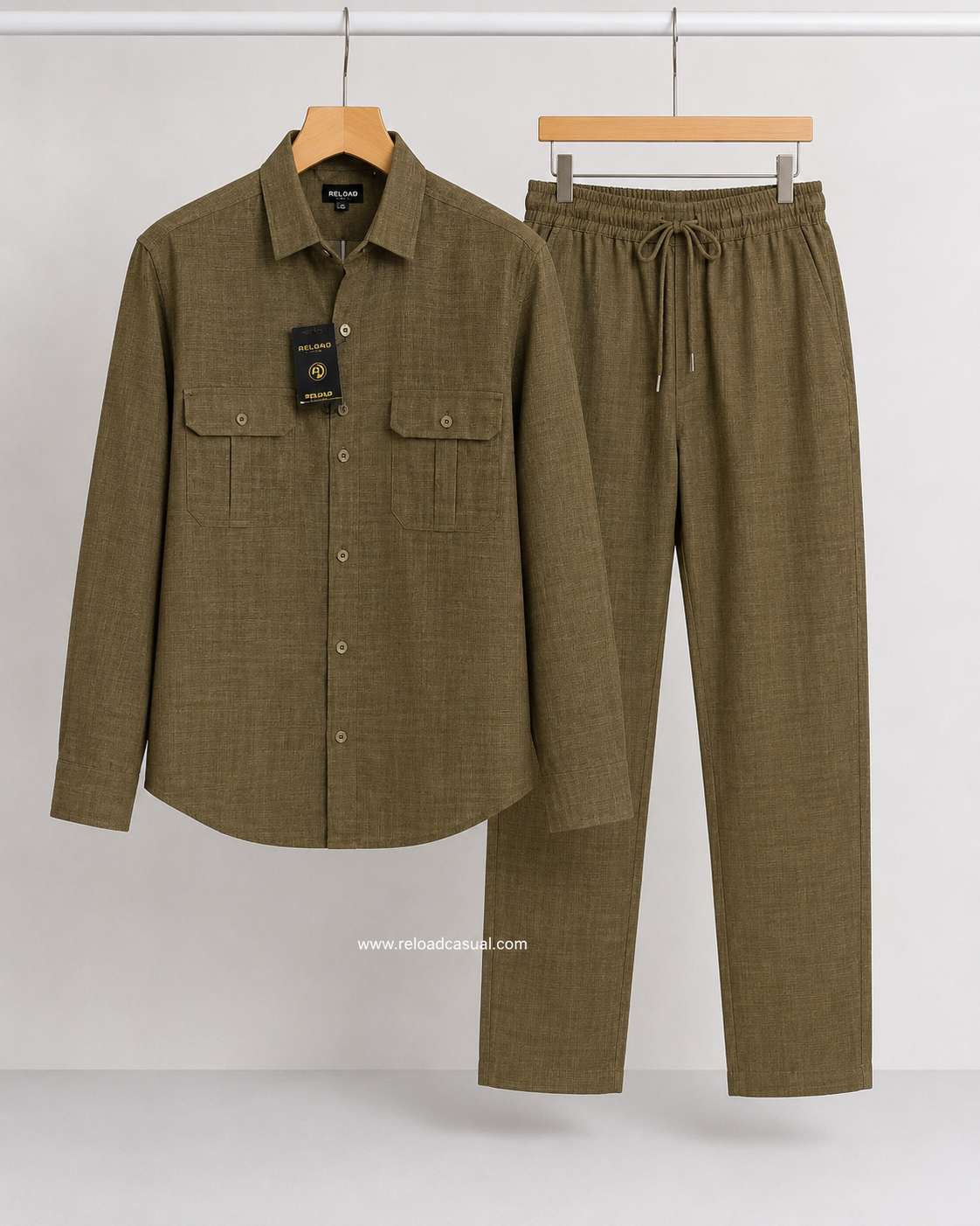Soft Touch Linen Tracksuit With Flap Pocket