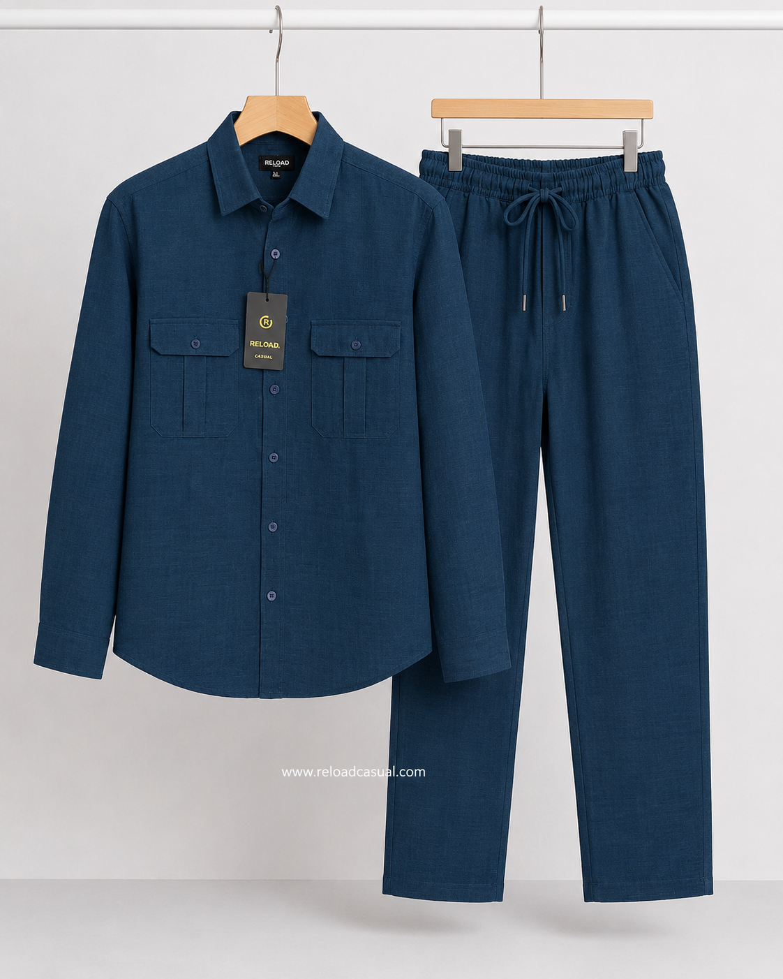 Soft Touch Linen Tracksuit With Flap Pocket
