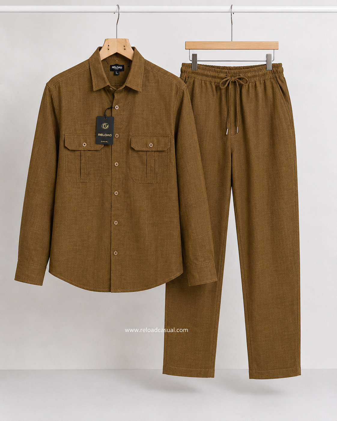Soft Touch Linen Tracksuit With Flap Pocket