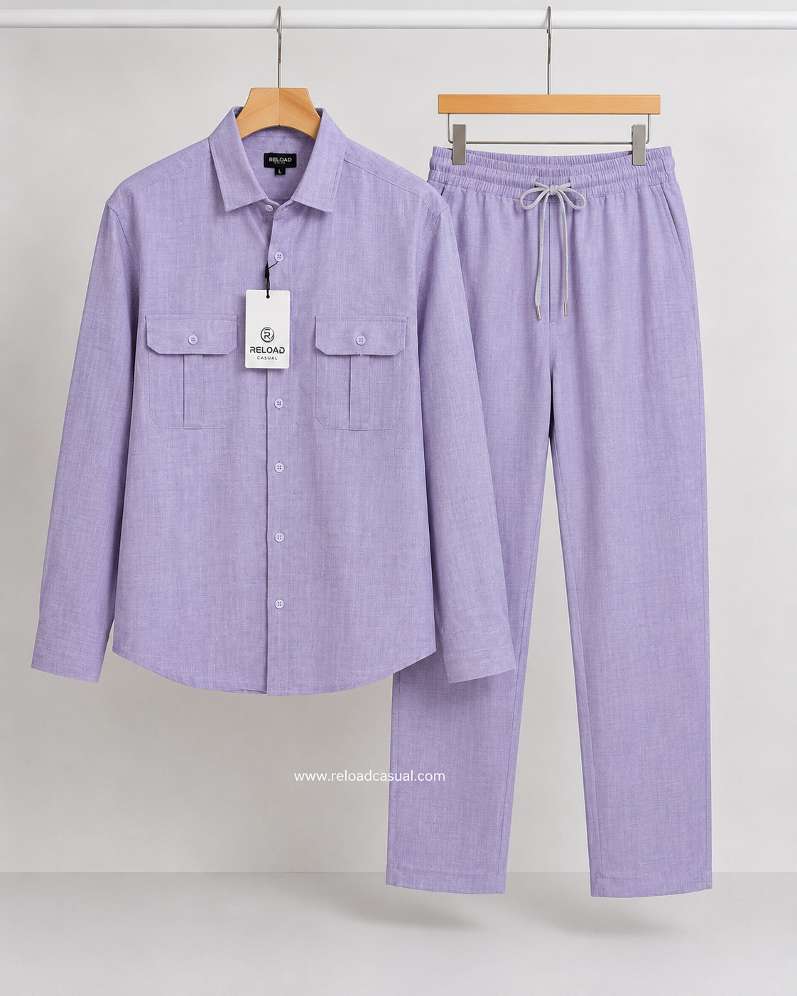 Soft Touch Linen Tracksuit With Flap Pocket