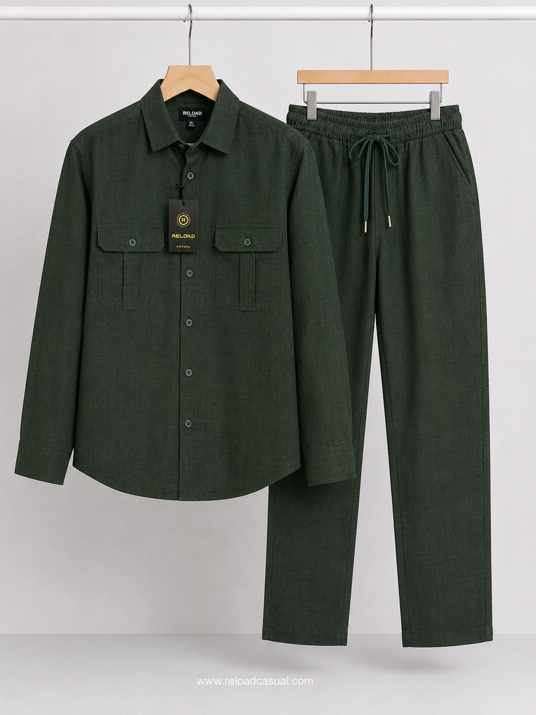 Soft Touch Linen Tracksuit With Flap Pocket