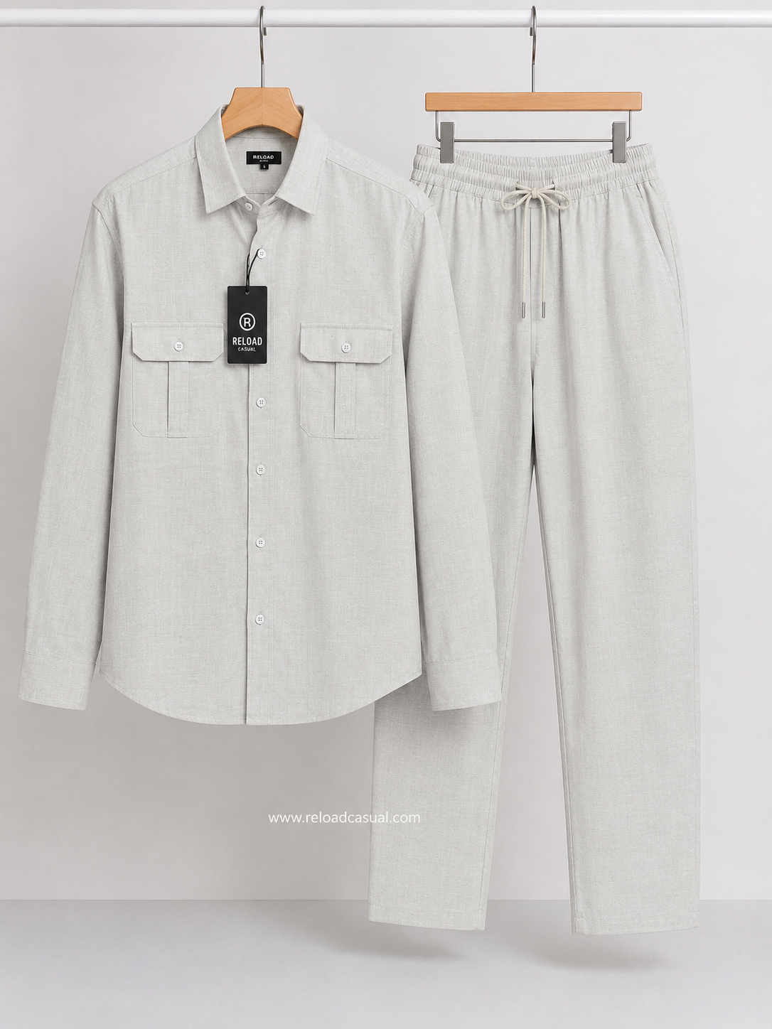 Soft Touch Linen Tracksuit With Flap Pocket