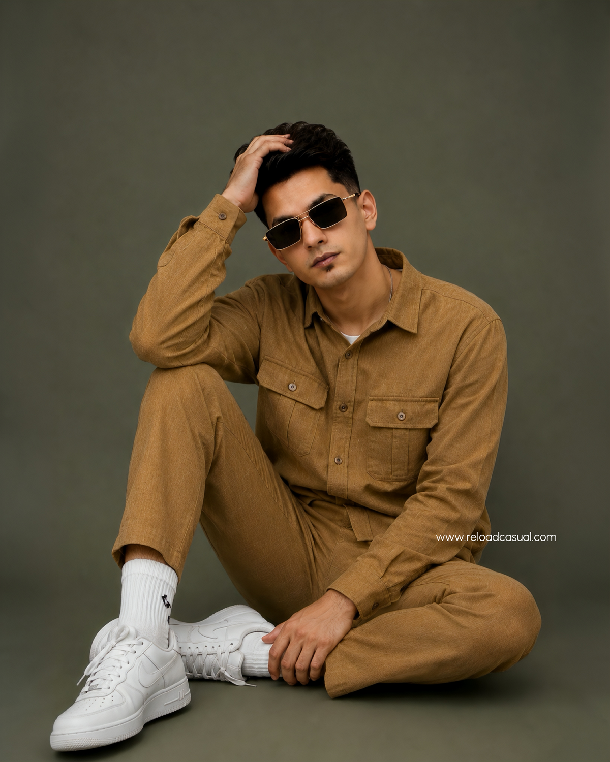Soft Touch Linen Tracksuit With Flap Pocket