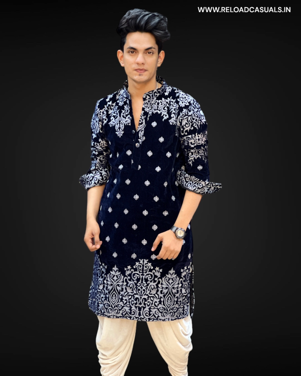 New Heavy Embroidery Dot Leaf Designer Kurta & Pyjama - Combo