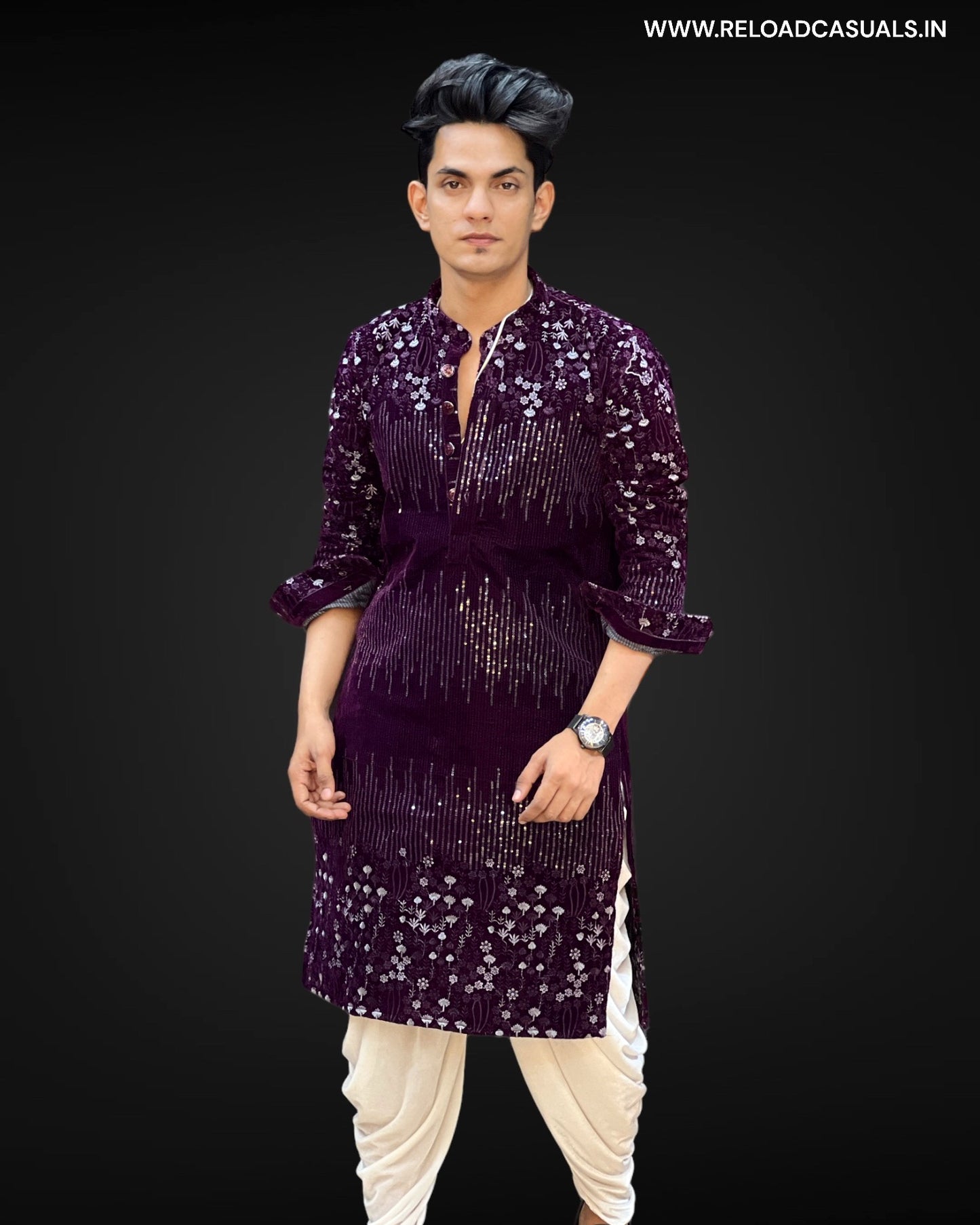 Top Bottom Flower Design Seq Kurta & Pyjama - Combo