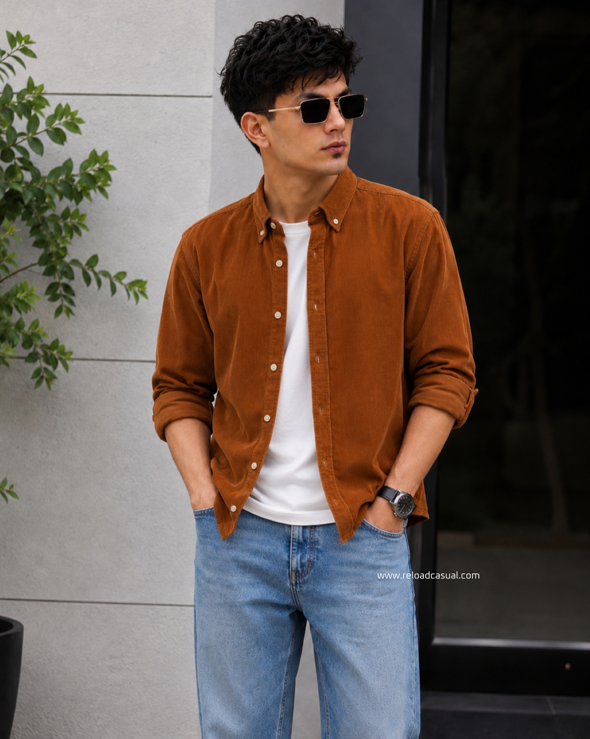 Italian Fit Corduroy Shirt