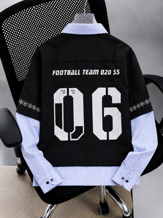 Multiple Face Style Contrast Zipper Shirt