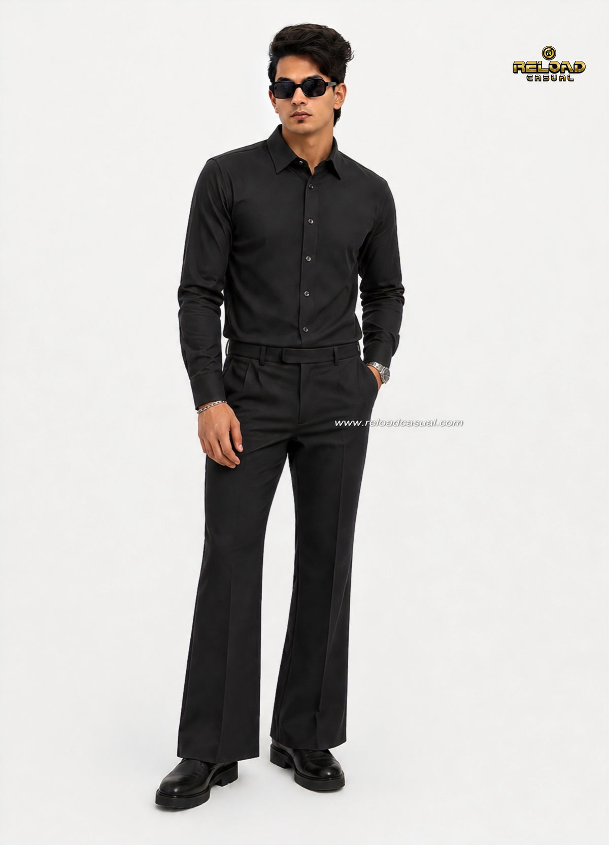 Men's Bootcut Trousers Shirt Co-ord Set
