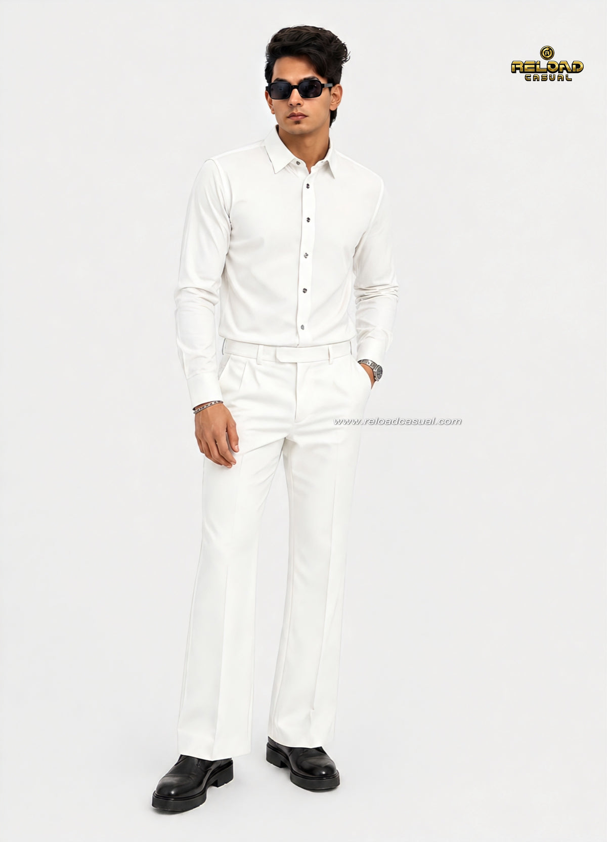 Men's Bootcut Trousers Shirt Co-ord Set
