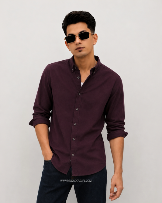 Men's Solid Slub Linen Fit Shirt