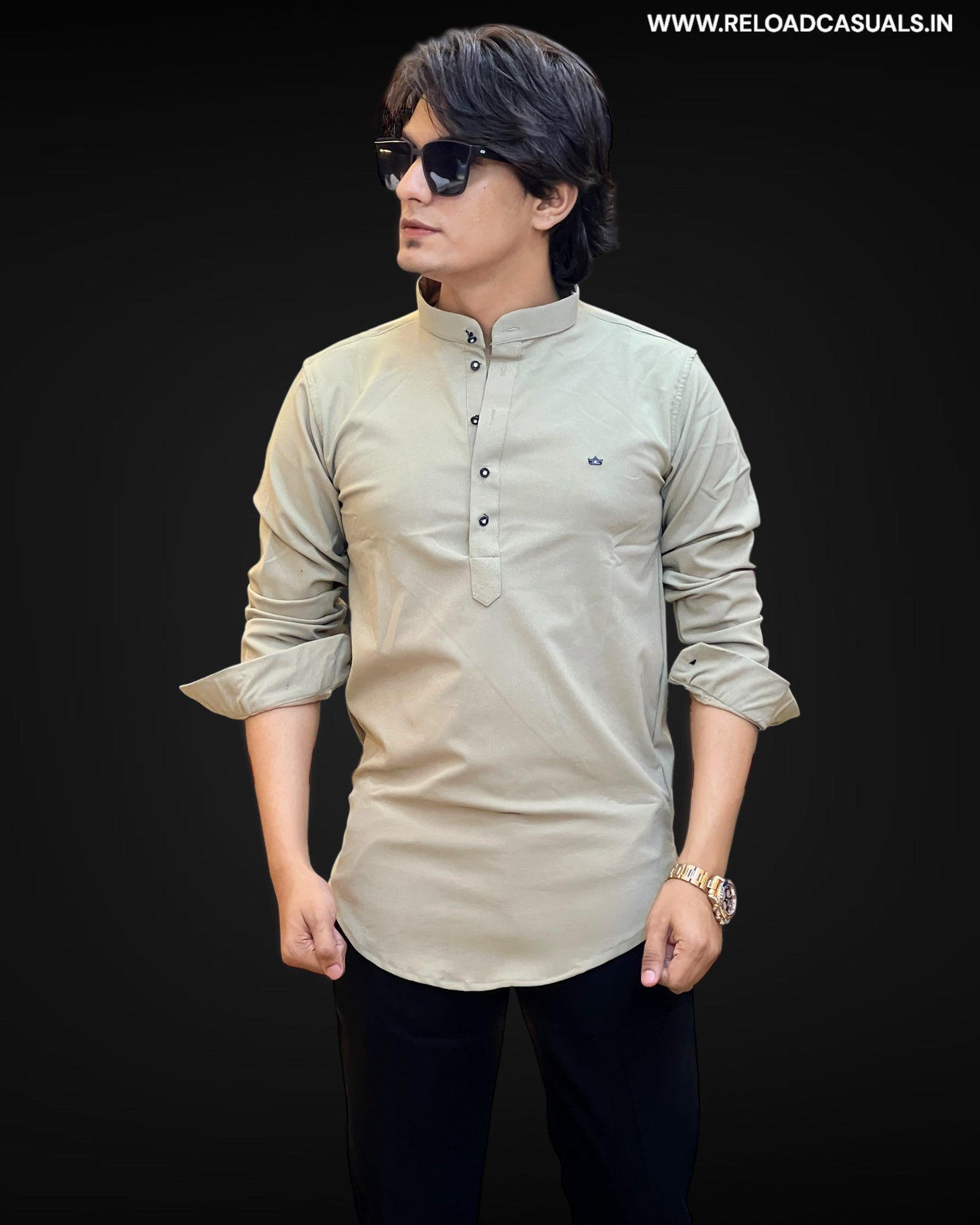Short Kurta with Mandarin Collar