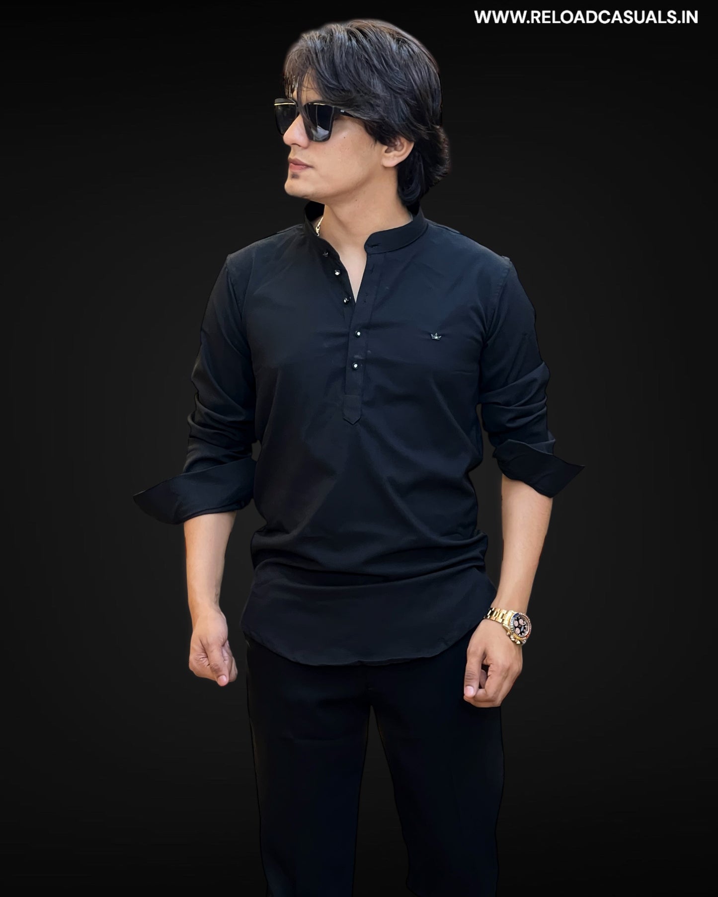 Short Kurta with Mandarin Collar