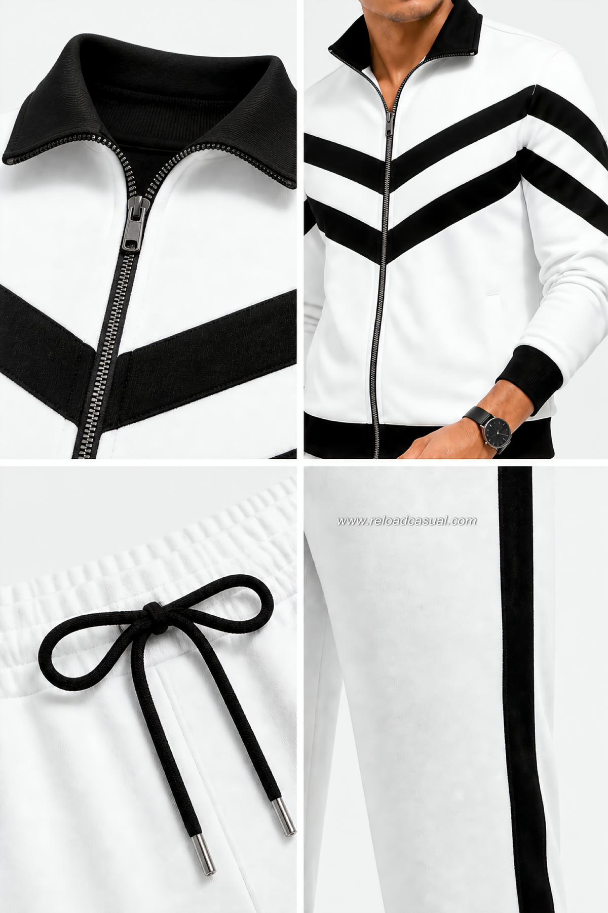 Chevron Strip Full Zip Tracksuit Set