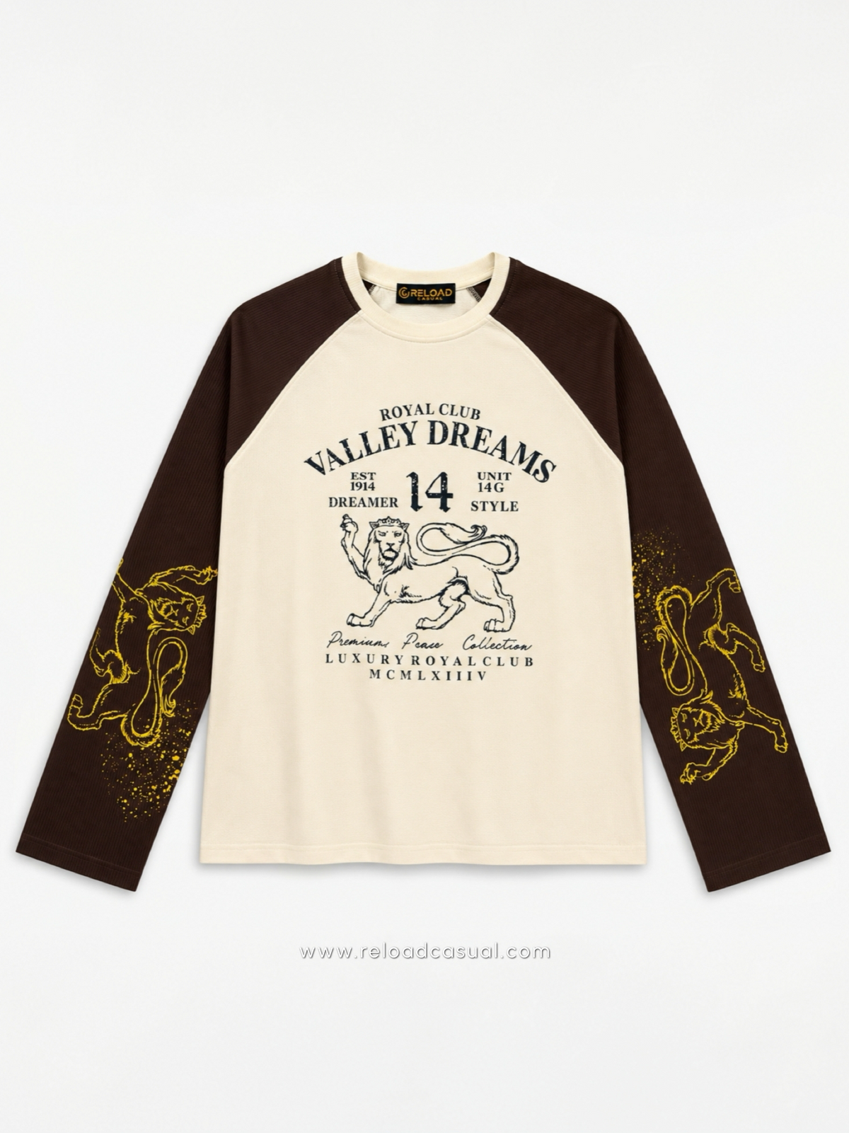 Valley Dreams Lion Waffle Knit Boxy Fit T-Shirt
