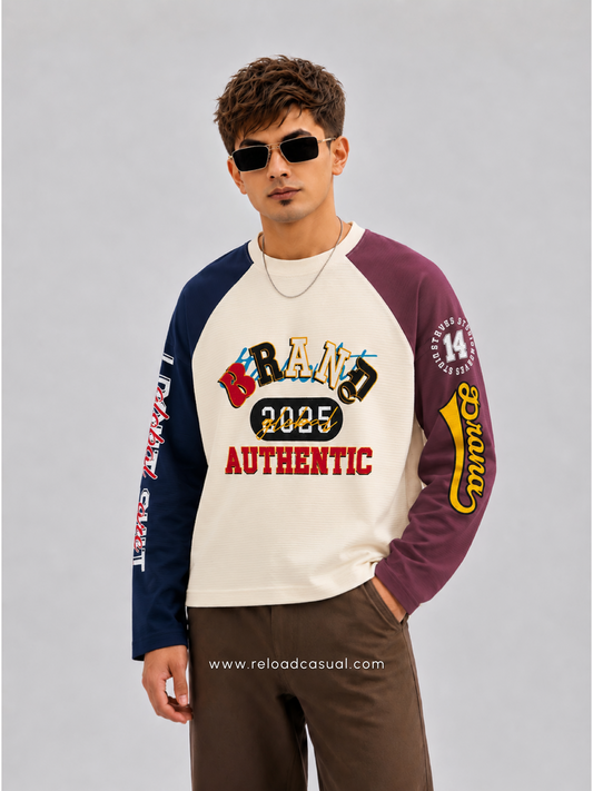 Brand 2025 Authentic Waffle Knit Boxy Fit T-Shirt