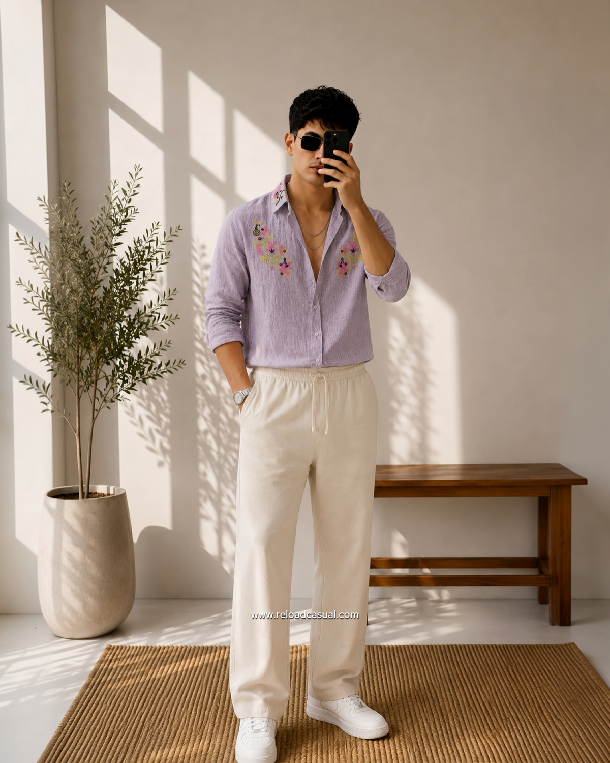 Artistic Designer Linen Embroidery Co-ord Set