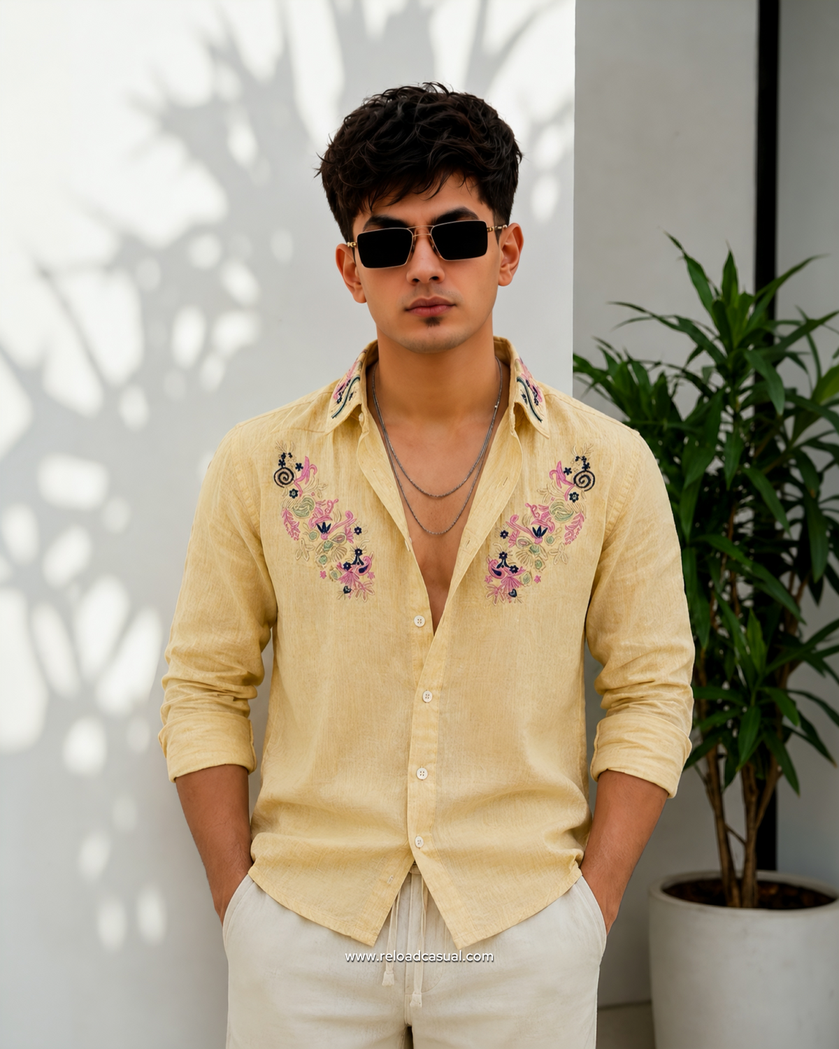 Artistic Designer Linen Embroidery Co-ord Set