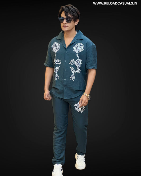 Tropical Bloom Linen Track Suit