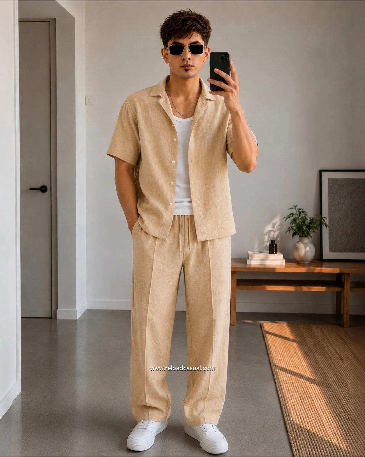 Men's Premium Slub Linen Cord-Set