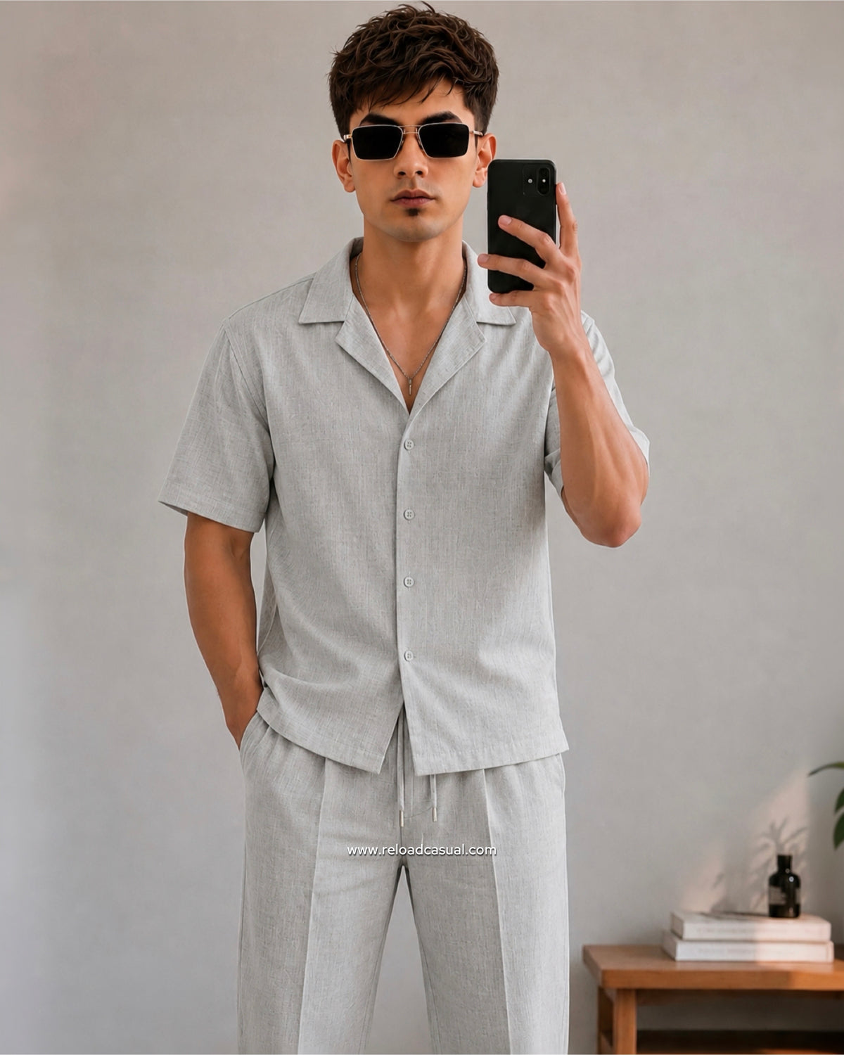 Men's Premium Slub Linen Cord-Set