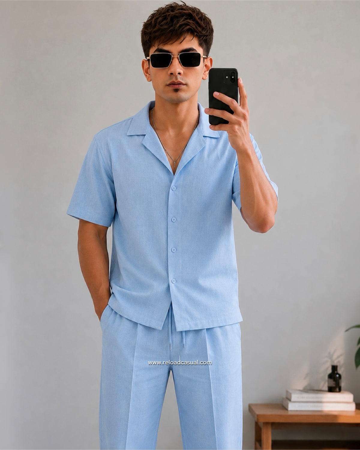 Men's Premium Slub Linen Cord-Set