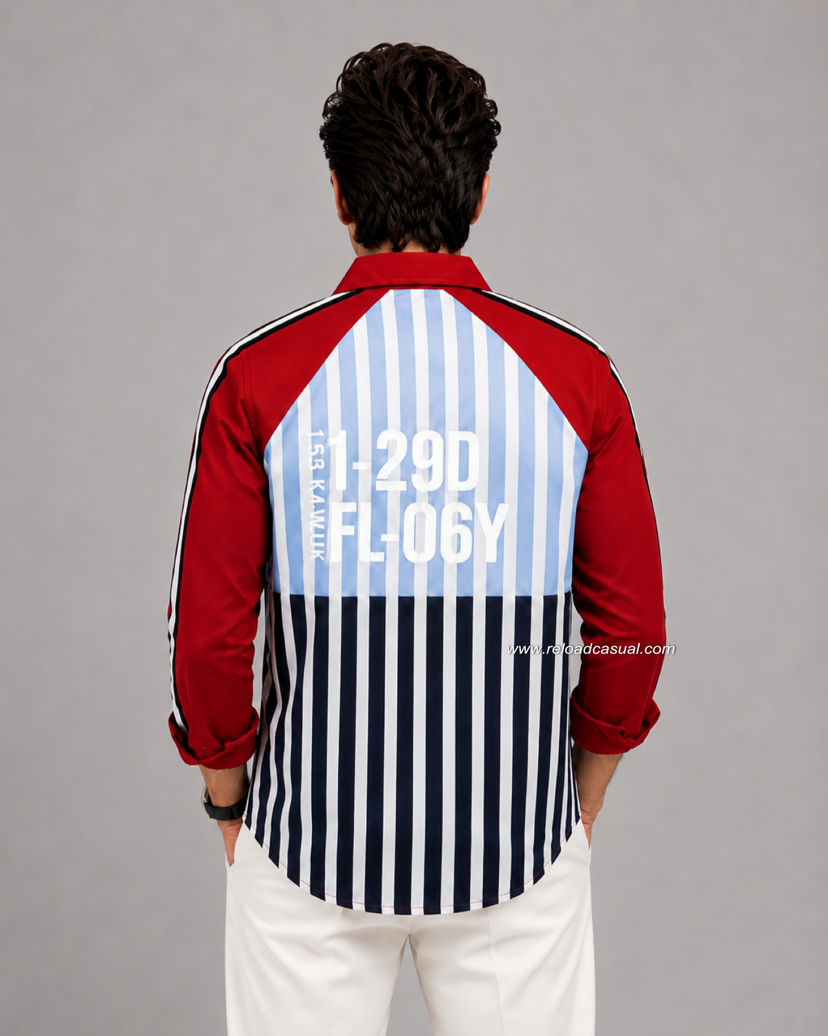 Men's Denim Striped Casual Shirt