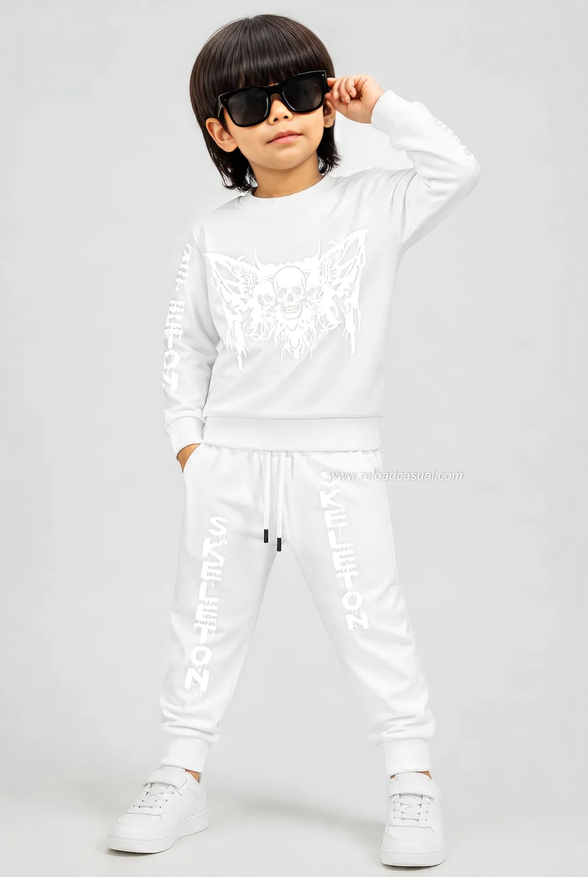 Kids Skull Print Tracksuit Set