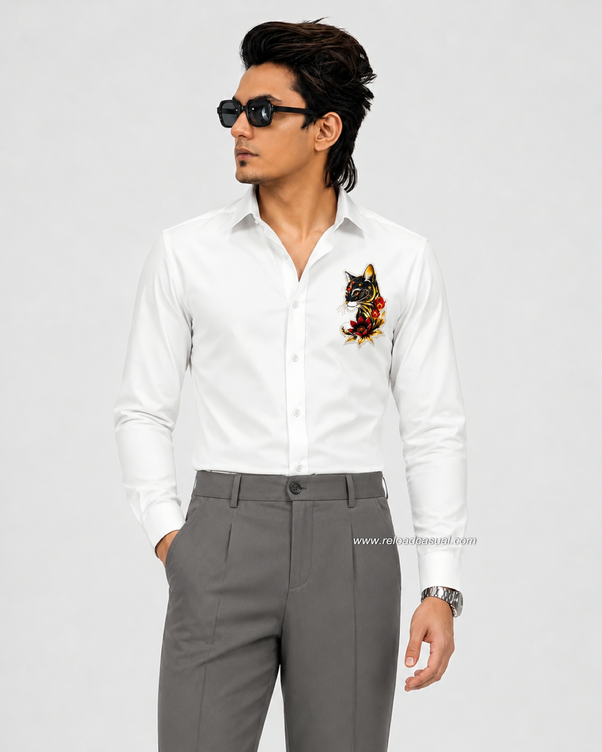 Cat Sequence Casual Shirt