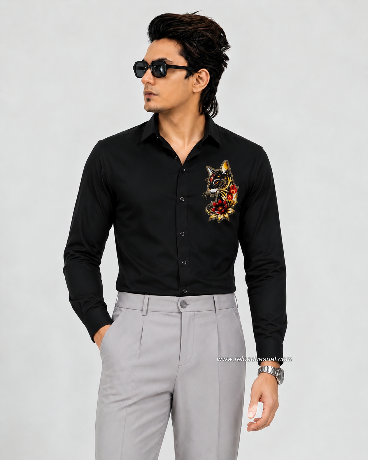 Cat Sequence Casual Shirt