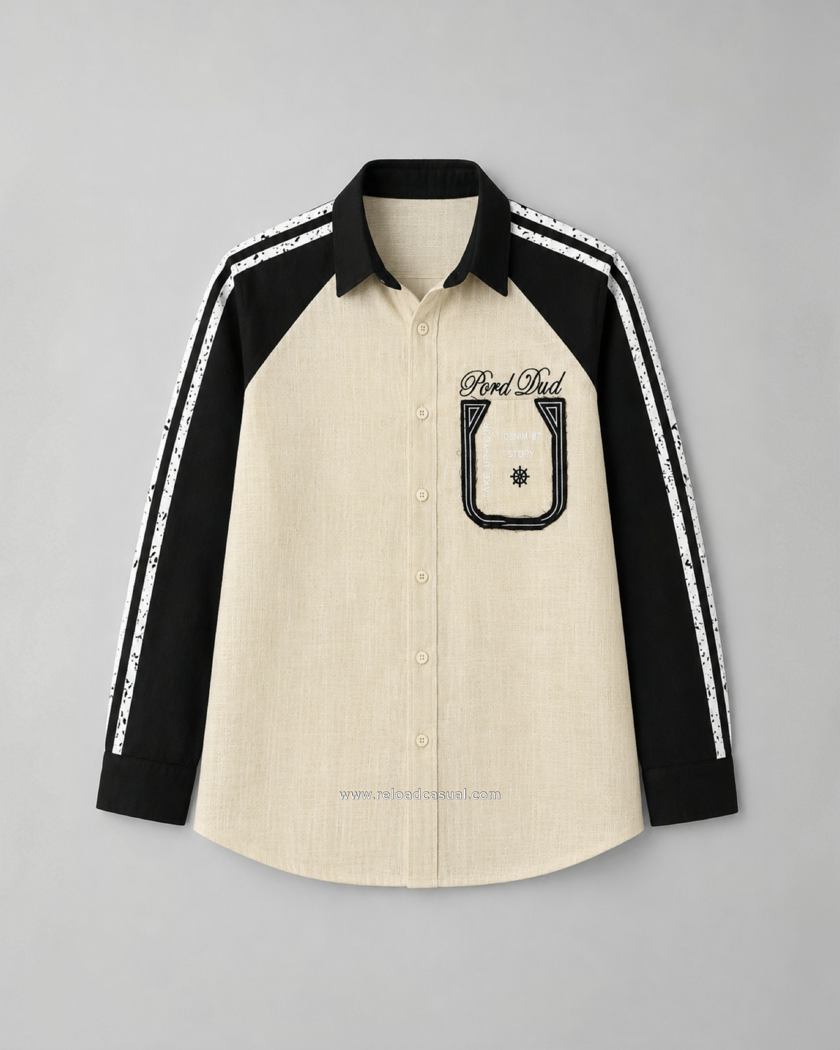 Mens Stylish Khadi Denim Patch Shirt