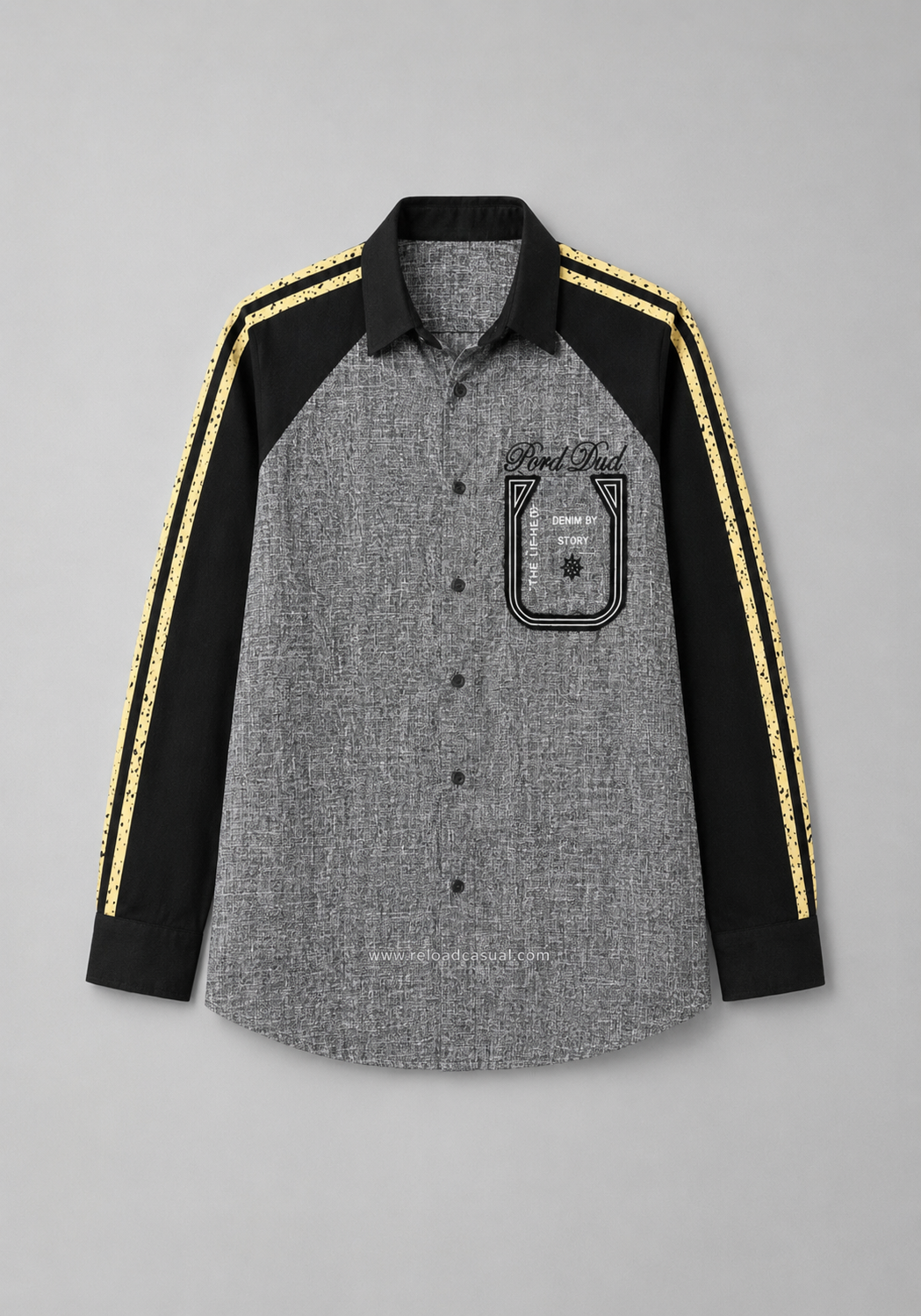 Mens Stylish Khadi Denim Patch Shirt