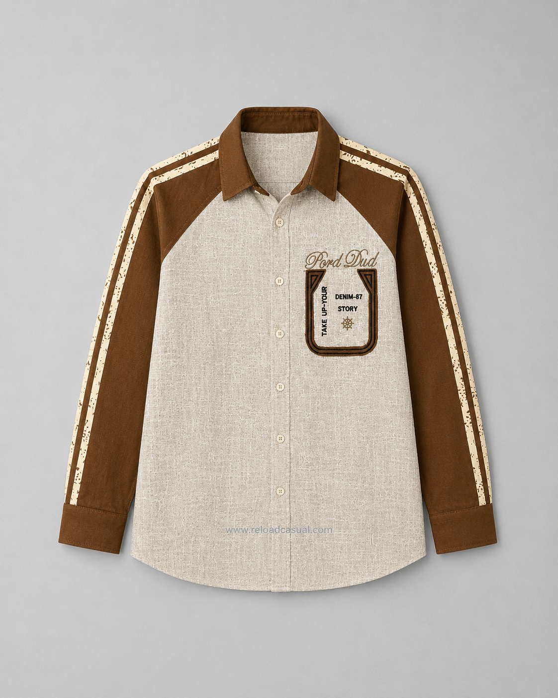 Mens Stylish Khadi Denim Patch Shirt