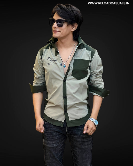 Retro Vintage Dual-Tone Shirt