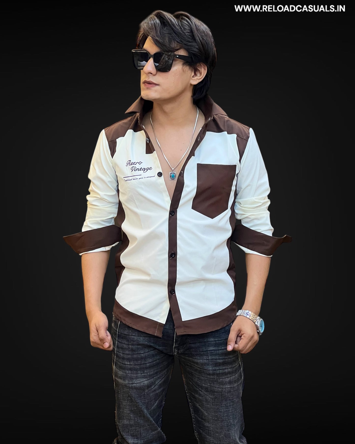 Retro Vintage Dual-Tone Shirt