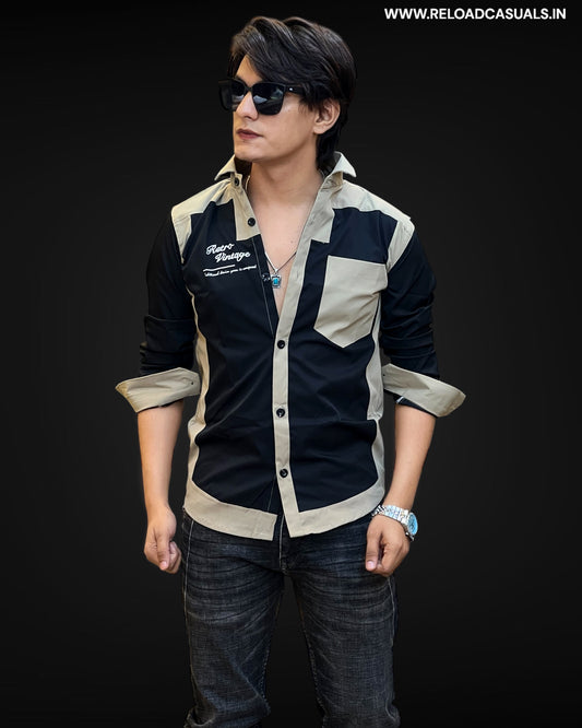 Retro Vintage Dual-Tone Shirt
