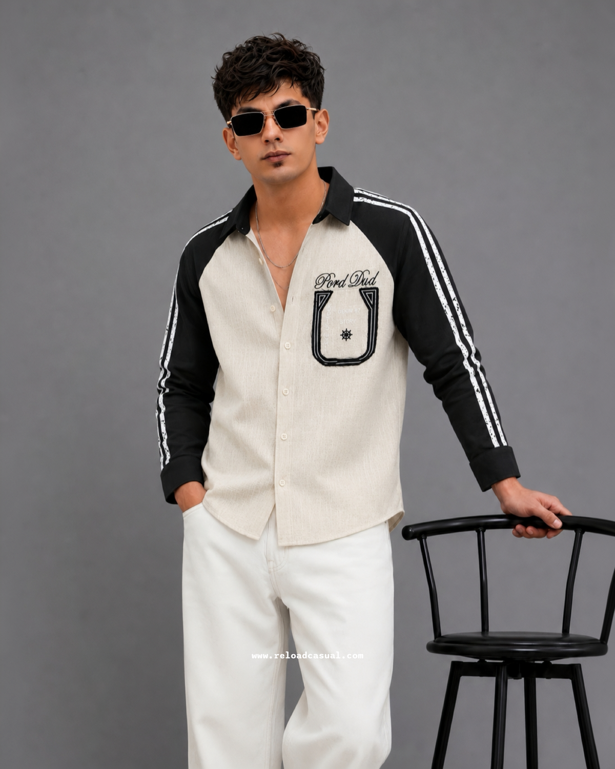 Mens Stylish Khadi Denim Patch Shirt