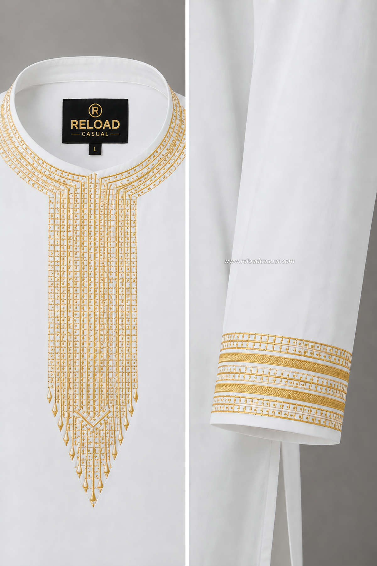 Elegant GoldLine Threadwork Bootcut Kurta Set