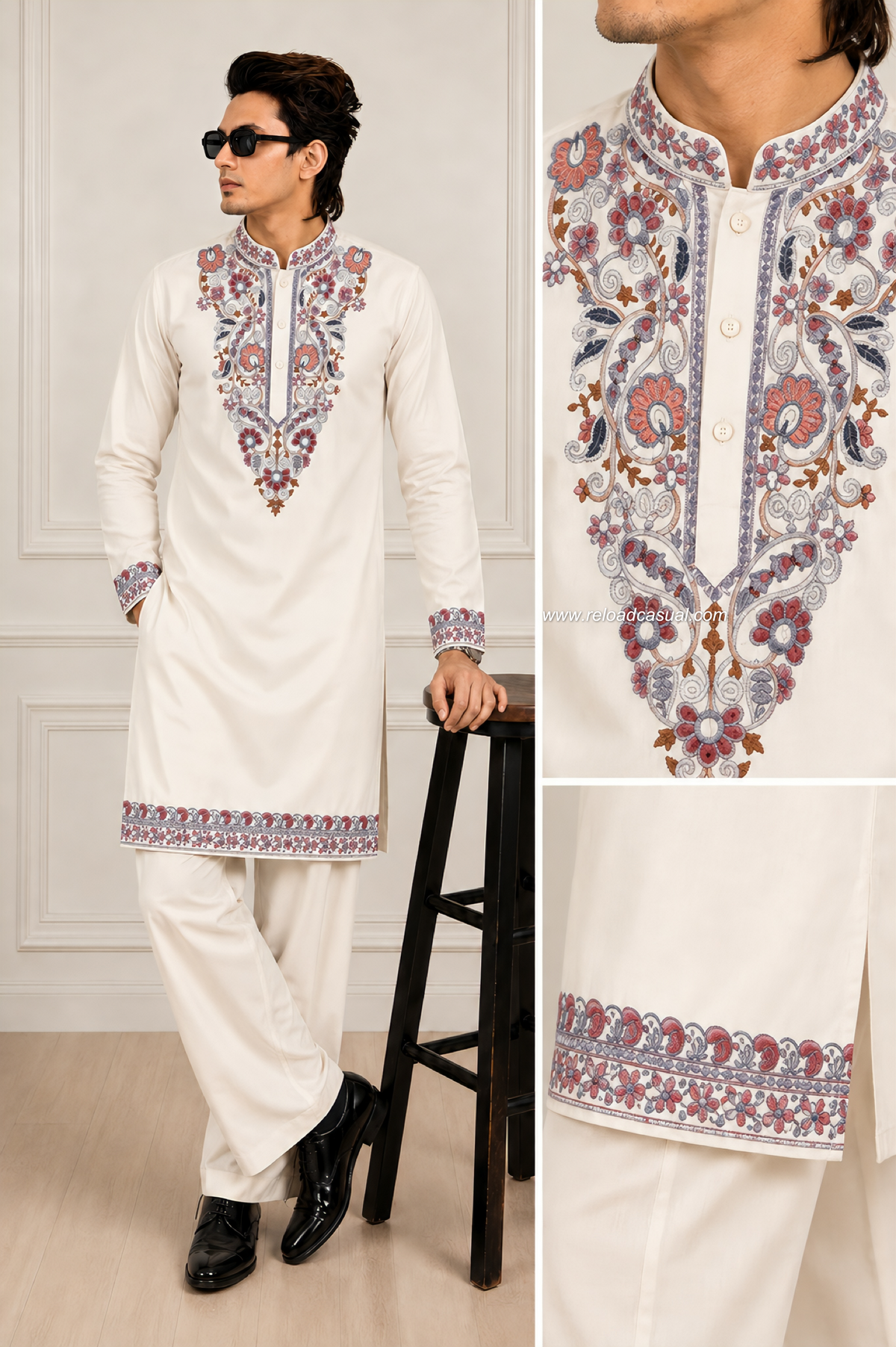 Imperial Threadwork Kurta Pyjama Set