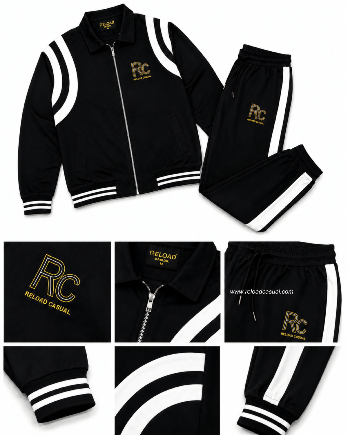 Men Solid Side Taped Zip Up Tracksuit